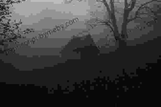 A Haunting Image Of A Dilapidated House In A Foggy Forest, With The Silhouette Of A Figure Standing In The Doorway Way Down Where Carter Anderson