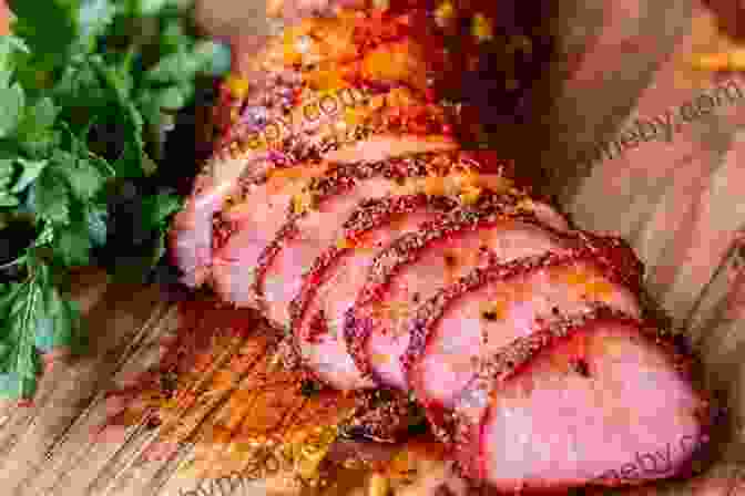 A Tantalizing Image Of A Perfectly Cooked Pork Loin, Its Golden Brown Crust Glistening With A Glaze Of Sweet And Tangy Plum Sauce Chef S Guide: Baked Pork Loin With Plum