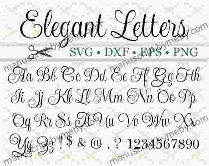 Elegant Cursive Outline Font Outline Alphabets: 100 Complete Fonts (Lettering Calligraphy Typography)